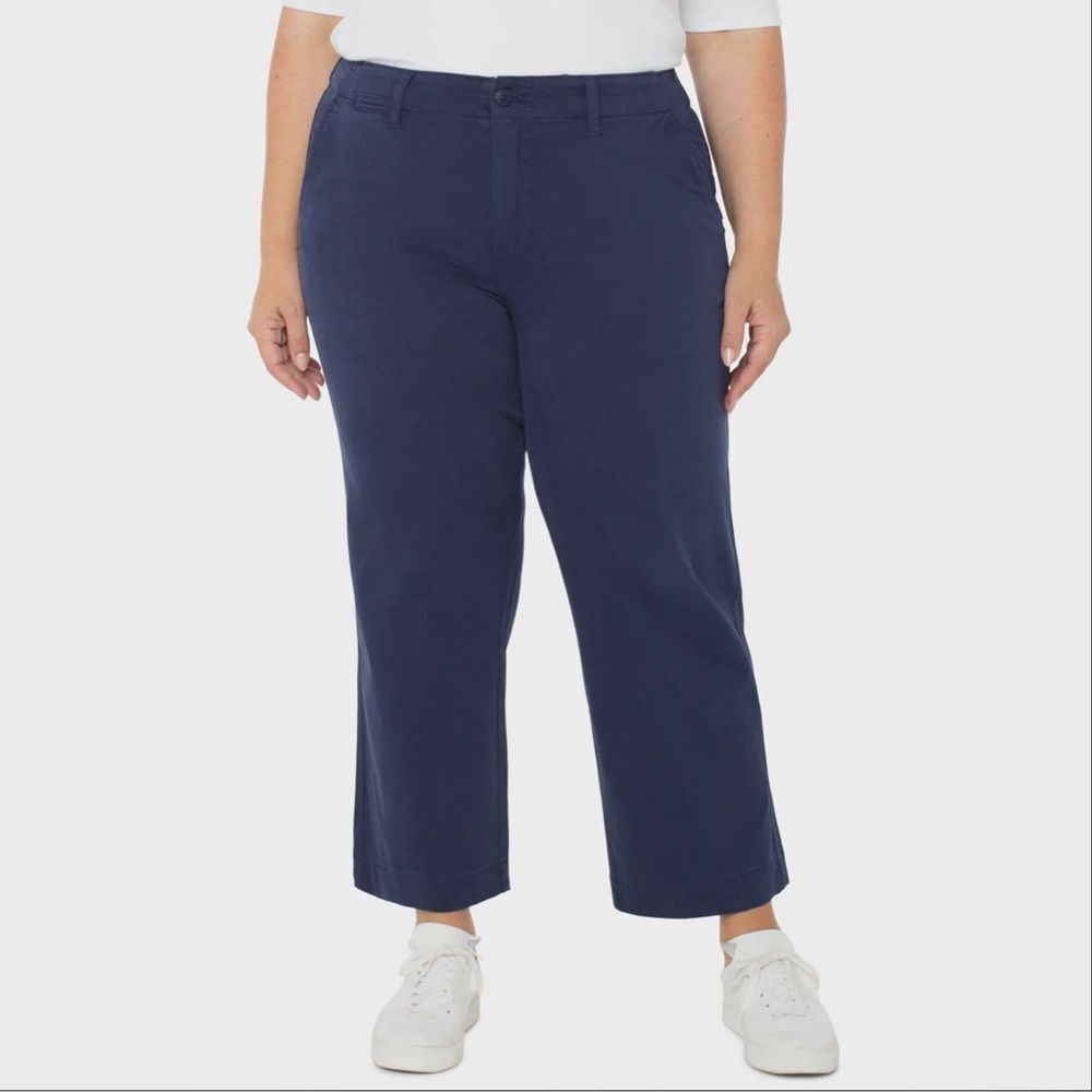 NWT Liverpool Wide Leg Deep Ink Blue Crop Trousers